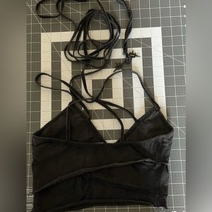 Darker Waves cropped tank with ties to wrap and create a choker effect